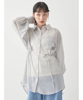 earth music&ecology ワンポイント刺繍ロングシャツ