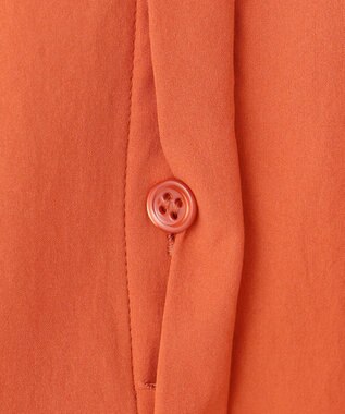 ICB 【接触冷感・UVカット・洗える】ヴィンテージスパンブロード バンドカラーブラウス テラコッタ系