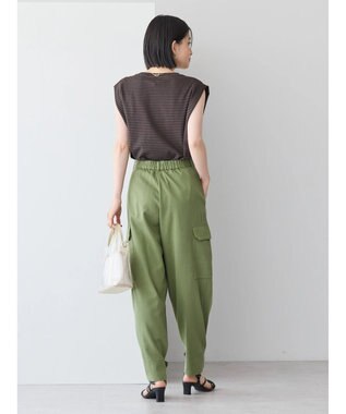 AMERICAN HOLIC ショルダータックノースリーブプルオーバー Border Black