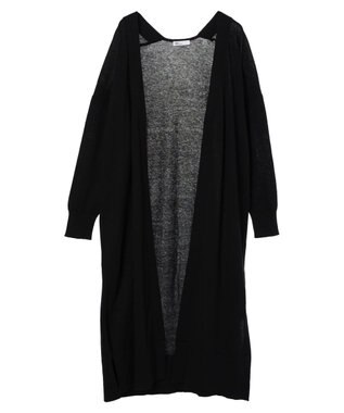 CRAFT STANDARD BOUTIQUE 裾スリットロングニットカーディガン Black