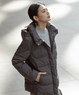 J.PRESS LADIES 【洗える】WOOL BLEND AIR ハイネック ニット ライトグレー系