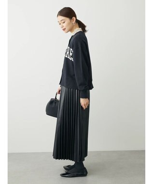 Green Parks ロゴ裏毛カーディガン Black