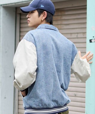 WEGO 【ユニセックス着用ITEM/MLサイズ展開】デニムスタジャン デニム淡加工色