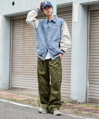 WEGO 【ユニセックス着用ITEM/MLサイズ展開】デニムスタジャン デニム淡加工色