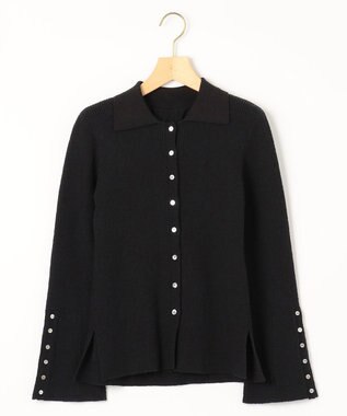 組曲 L 【WEB限定】ミニブークレー襟付きニットポロ ブラック系