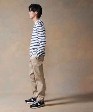 J.PRESS MEN 【J.PRESS USA】ボーダー刺繍ロングＴシャツ ネイビー系1