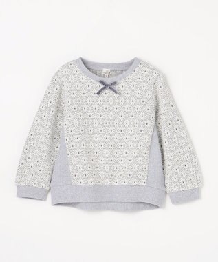 組曲 KIDS 【110-140㎝】 フロストフラワージャガード トレーナー グレー