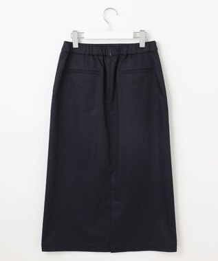 J.PRESS LADIES L 【洗える】シャンブレーサテン ナロー スカート ネイビー系