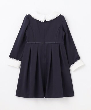 ANY KIDS レース付き きちんと ワンピース ネイビー
