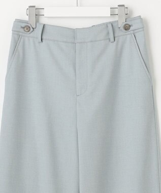 J.PRESS LADIES L 【洗える】シャークスキン セミワイド パンツ グリーン系