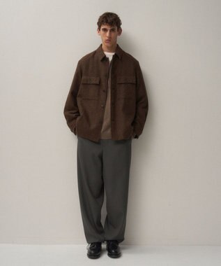ATON ALPACA HOUND TOOTH | CPOジャケット - UNISEX BROWN