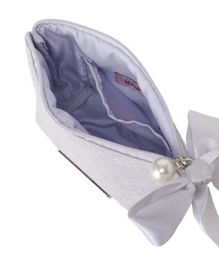 Maison de FLEUR ブルーマニアリボンポーチ Grayish Blue