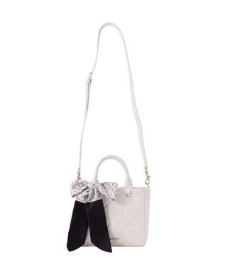 Maison de FLEUR スカーフ付きパールキルティングトートバッグ Light Pink