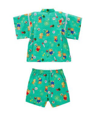 MIKI HOUSE HOT BISCUITS 【ミキハウス】【80-120cm】ミキハウスベア 甚平スーツ ストームグリーン