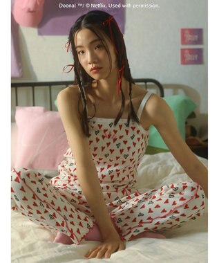 Green Parks ●ＤＯＯＮＡ！　ハートｐｔワッフルパンツ Red