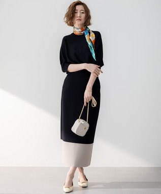 23区 S 【洗える】レーヨンポリエステルストレッチ ドルマン ニット ブラック系