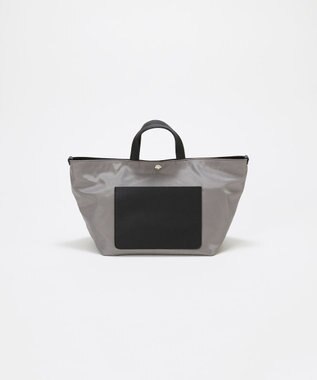 TOPKAPI 【Breath TOPKAPI sis】【WEB限定】ナイロン レザーポケット ミニ トートバッグ ショルダー付き 軽量 / CALM カーム グレー