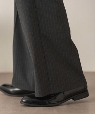 WEGO 【セットアップ対応】ワイドストレートスラックス グレーストライプ