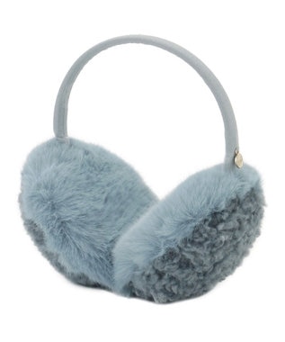 MOONBAT FURLA(フルラ)ファーMix コンパクト イヤマフ 無地 サックスブルー