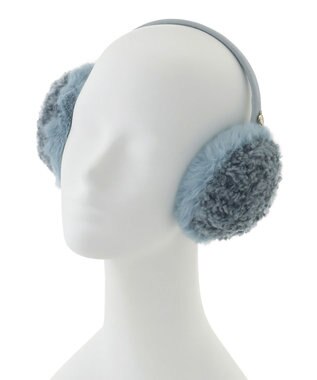 MOONBAT FURLA(フルラ)ファーMix コンパクト イヤマフ 無地 サックスブルー