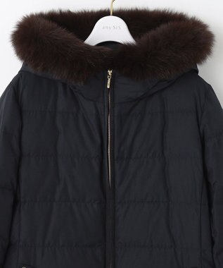 ANY SIS 【撥水】エコファイバーミックス ロング ダウン ネイビー