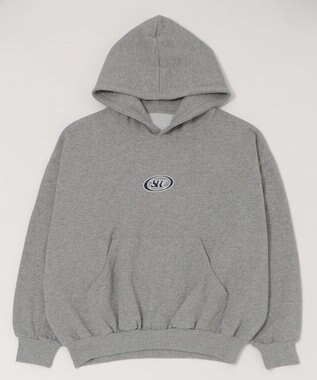 WEGO 【ユニセックス着用ITEM/裏起毛】バルーンクロップドグラフィックプルパーカー 杢グレー