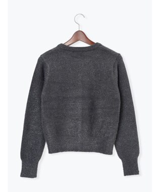 Te chichi ラメシャギークルーネックカーディガン チャコールグレー