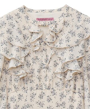 Maison de FLEUR フラワープリントワンピース Grayish Blue