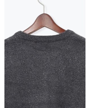 Te chichi ラメシャギークルーネックカーディガン チャコールグレー