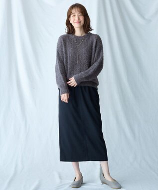 ANY 【洗濯機可】フェザーメッシュニット チャコール