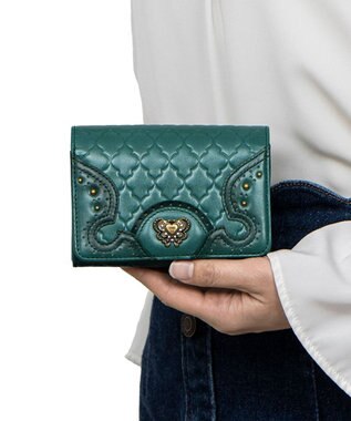 ANNA SUI エレノア 内Lファスナー二つ折り財布 ターコイズ