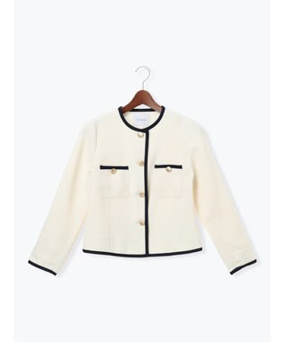 Te chichi ライトツイードバイカラージャケット《2026 spring catalog item》 アイボリー
