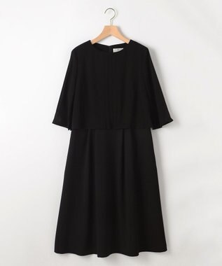 組曲 NOIR 【洗える】ウォッシャブルストレッチバックサテン ジャケット＋ワンピース ブラック系