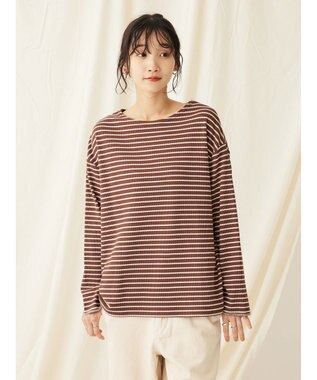 CRAFT STANDARD BOUTIQUE ボーダーワッフルプルオーバー Brown