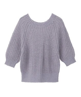 AMERICAN HOLIC モヘヤ風シアー半袖ニットトップス Lavender