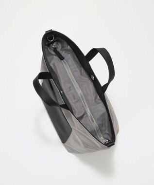 TOPKAPI 【Breath TOPKAPI sis】【WEB限定】ナイロン レザーポケット ミニ トートバッグ ショルダー付き 軽量 / CALM カーム グレー