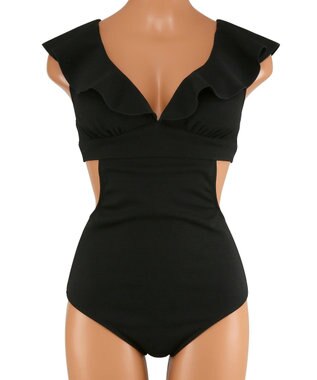 San-ai Resort（三愛水着楽園） フリルワンピース水着　9M　【San-ai Resort（サンアイリゾート）】 ブラック