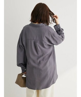 Green Parks レギュラーカラーシアーシャツ Charcoal Gray