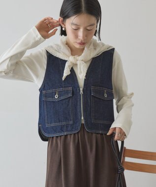 AMERICAN HOLIC ショート丈デニムベスト One Wash