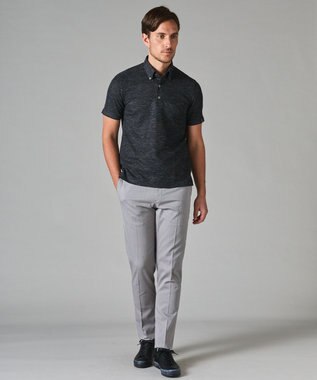 GOTAIRIKU 【麻混の清涼感】ノルマンディーリネン ボタンダウンポロシャツ(24年モデル) グレー系