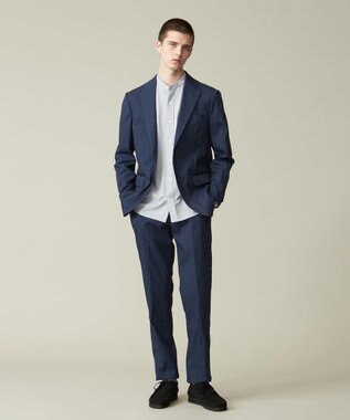 J.PRESS MEN 感動！？上品な見た目に着心地抜群なセットアップ【MECHANICAL】【超軽量 / 清涼感 / 洗える】 ハイパワーストレッチ リネンルックジャケット ネイビー系