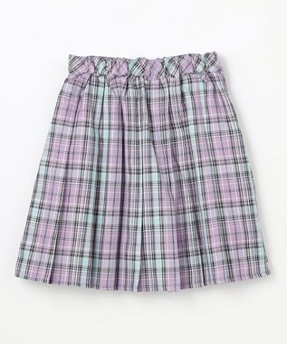 ANY KIDS ラメチェックプリーツスカパン ラベンダー系