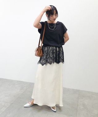 Green Parks レースドッキングフレンチプルオーバー Black