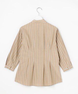 J.PRESS LADIES L TC ハイカウントストライプ シャツ ブラウス モカストライプ系