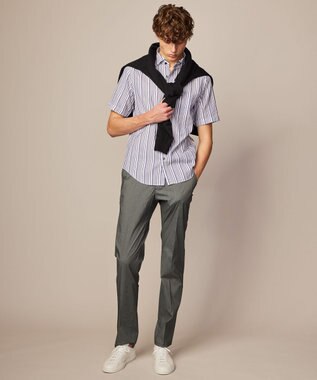 JOSEPH ABBOUD 【ウエストも伸びる/Eco撥水】オーガニックマイクロピケストレッチ パンツ グレー系