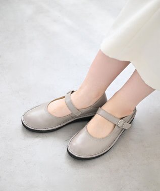 Pointer 本革 超軽量カジュアルシューズ ライトグレー