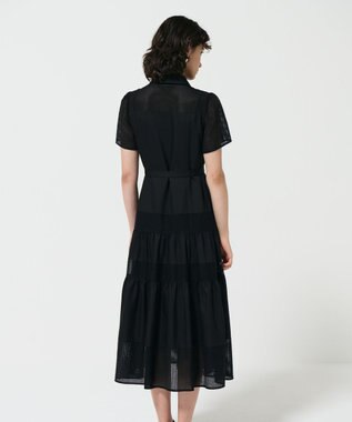 GRACE CONTINENTAL メッシュコンビシャツワンピース ブラック
