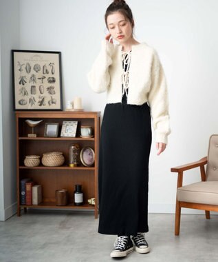 WEGO 2WAYブークレリボンカーデ ホワイトアイボリー