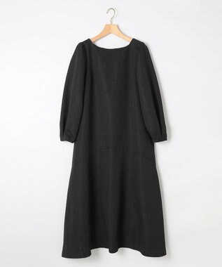 組曲 L ラメジャカード ボートネックワンピース ブラック系