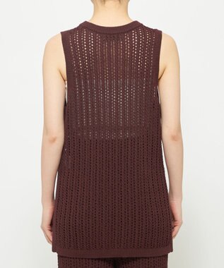 uncrave シースルーケーブルニット ノースリーブトップス ブラウン